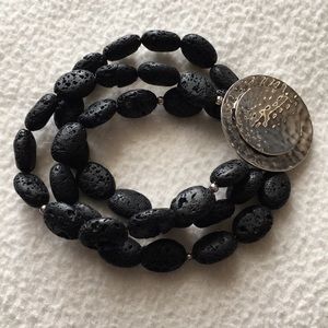 Silpada Three Strand Lava Stone Bracelet